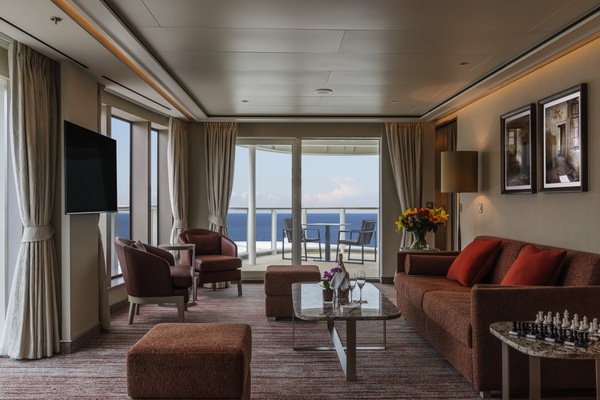 Silversea, Silver Ray, Otium Suite Living Room with Balcony ©Silversea Cruises Ltd.jpg